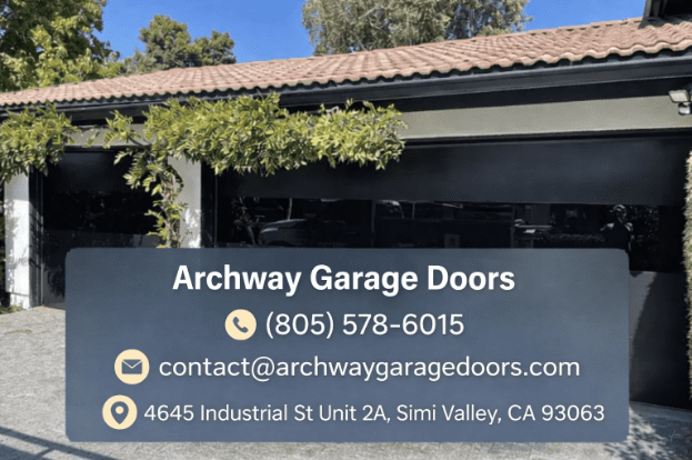 Modern Southern California home with insulated garage doors and quiet smart garage door opener installed by Archway Garage Doors.